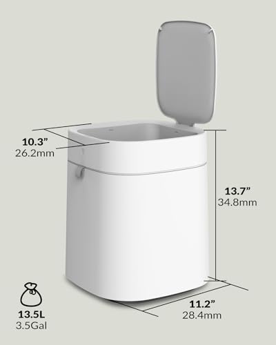 IntreLife Automatic Trash Can, 3.5 Gallon Self-Sealing and Self-Changing Smart Trash Can, Rechargeable Touchless Motion Sensor Trash Bin with lid for Bathroom Kitchen Office Bedroom