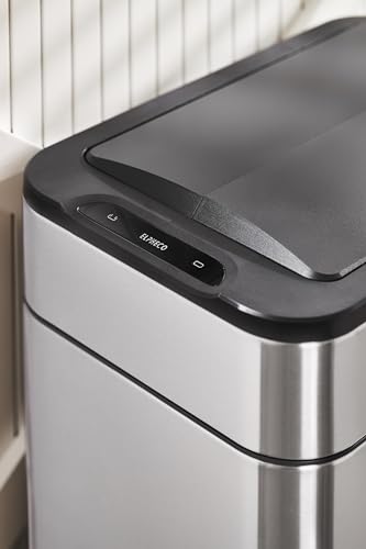ELPHECO Kitchen Trash Can 60 Liter / 16 Gallon Automatic Trash Can with Butterfly Lid, Motion Sensor Garbage Can for Kitchen, Office, Living Room, Outside, 3 AA Batteries (Excluded)