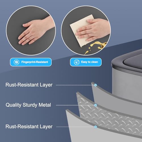 Automatic Trash Can with Lid,14.5 Gallon Smart Trash Can, 55L Motion Sensor Trash Can (use 13 gallon garbage bags) for Bedroom, Bathroom, Kitchen, Office
