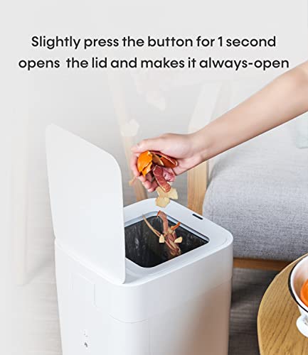 TOWNEW T1S Smart Trash Can,4.1 Gallon Automatic Garbage Bin with Self-Sealing and Self-Changing,Motion Sense Activated Trashcan for kitchen bathroom office,Large,White