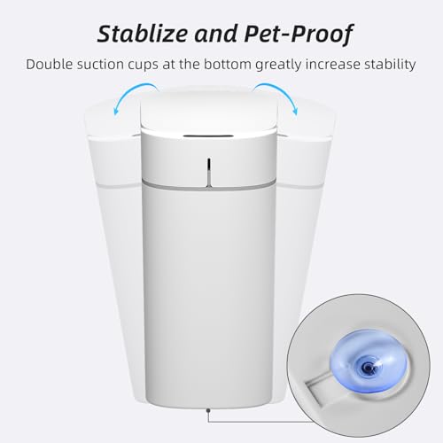 MOPALL Rechargeable Bathroom Trash Can,Motion Sensor Trash Can Automatic Touchless,White 3.5 Gallon Smart Garbage Can with Lid,Auto-Adsorption Slim Small Waste Basket for Bedroom,Bathroom,Kitchen