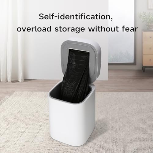 Automatic Trash can 4.6 gallons,Self-sealing&self-changing Smart Garbage can,Motion Sensor activated Rechargeable touchless with lid for Kitchen Bathroom Bedroom,with 6 refill Rings-150 bags