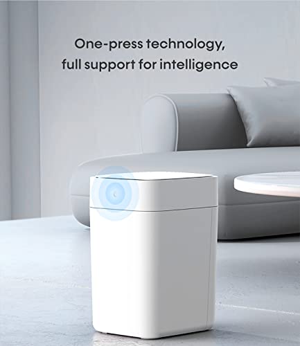 TOWNEW T1S Smart Trash Can,4.1 Gallon Automatic Garbage Bin with Self-Sealing and Self-Changing,Motion Sense Activated Trashcan for kitchen bathroom office,Large,White