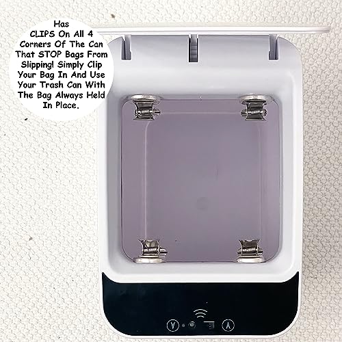 Homie 2 Pack, Automatic Trash Can 2.9 Gallon with Smart Touchless Motion Sensor and Anti - Bag Slip Lid, Use as Mini Garbage Basket, Slim Dust Bin, or Decor in Bathroom, Restroom, Kitchen