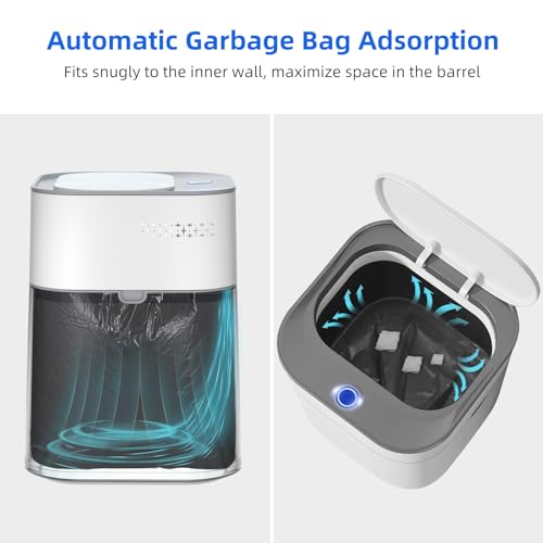 MOPALL Bathroom Trash Can Touchless, 4 Gallon Automatic Garbage Can with Lid, Waterproof Motion Sensor Trash Can, Smart Adsorption Trash Bin for Bathroom, Bedroom, Kitchen, Office