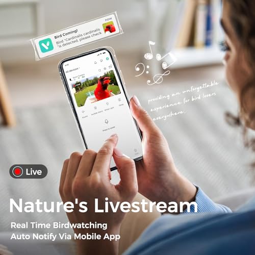 PerchMe Smart Bird Feeder with Camera Solar powered, AI Recognition, 1080P Auto Capture Bird & App Notify, Waterproof Camera Bird Feeder for Outside with Hummingbird Feeder, Ideal Gift for Bird Lover