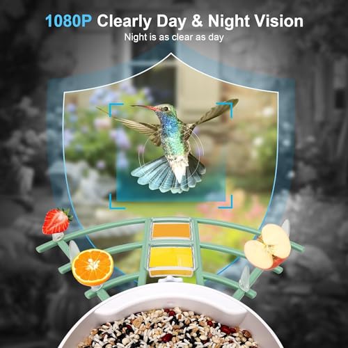 Bird Feeder with Camera, Smart Bird House with Cam,HD AI Identify Bird Species Watching Camera, Solar Powered, Auto Capture Bird Videos & Motion Detection, Gift for Bird Lover