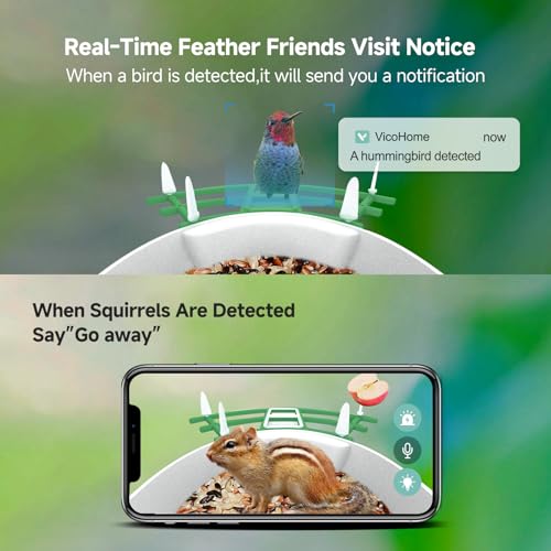 MIXUMON Smart Bird Feeder with Camera, AI Identify Bird Breed, Auto Capture Bird Watching, Solar-Powered WiFi 1080P Live Camera, Motion Detection, Cloud and SD Card Storage (Style 1 - Green)