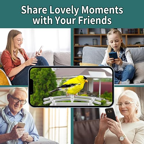 Smart Bird Feeder with Camera, HD Optical Len, 1080P Free AI Identify, Auto Capture Instant Notifications, Built-in Two-Way Audio, Solar Panel, Ideal Gift for Family
