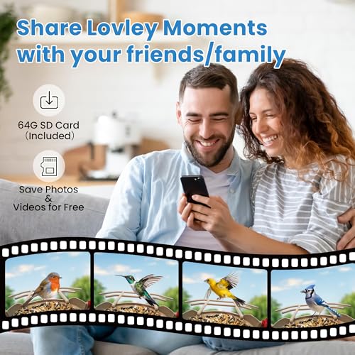 GIGALUMI Smart Bird Feeder with Camera, AI Bird Feeder Camera with Solar Powered, Auto Video Capture & Instant Notifications, Ideal Gift for Bird Lovers