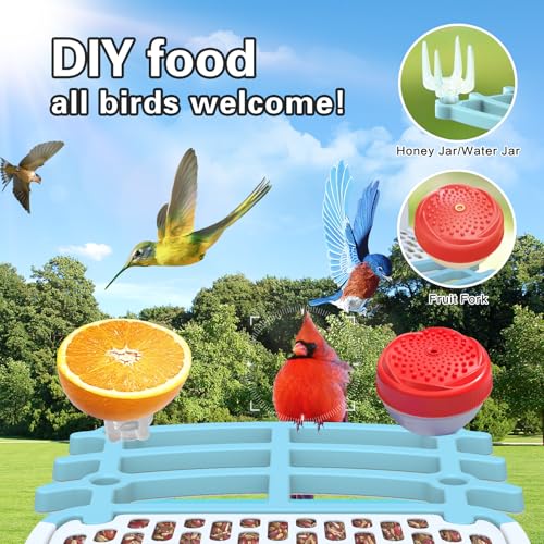 2024 Upgrade Bird Feeder with Camera, Smart AI Identify, 2K 4MP Bird Feeder Camera, Auto Capture When Motion Detected&APP Notify, Solar Powered, Built-in Microphone, Squirrel-Proof, Bird Lover Gift
