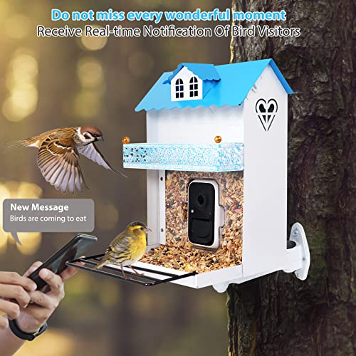AMOEJOV hummingbird feeder camera,Smart bird Feeder with camera Auto Capture Birds and Notify,1080P HD Full Color Camera,Free 32G SD Card, Ideal Gift for bird lovers