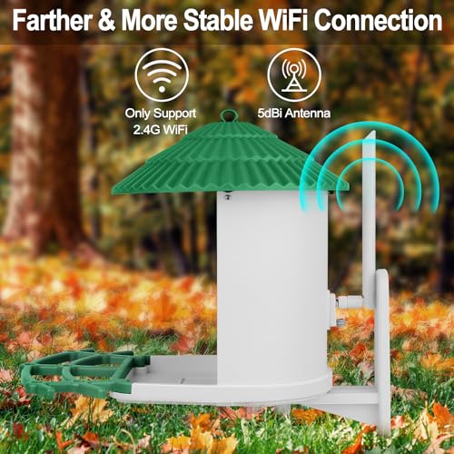 Smart Bird Feeder with Camera, Bird Feeders for Outdoors with APP Control, Batteries & Solar Powered, Color Night Vision, AI Identify Bird Species, Smart Hummingbird Feeder Ideal Gift for Bird Lover
