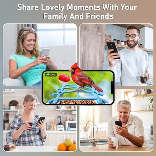 DEHVIHS Smart Bird Feeder with Camera, 2.5K HD AI Identify Bird Watching Camera with Solar Panel, Live View, Auto Capture Bird Videos & App Notify When Birds Detected, Ideal Gift for Bird Lover