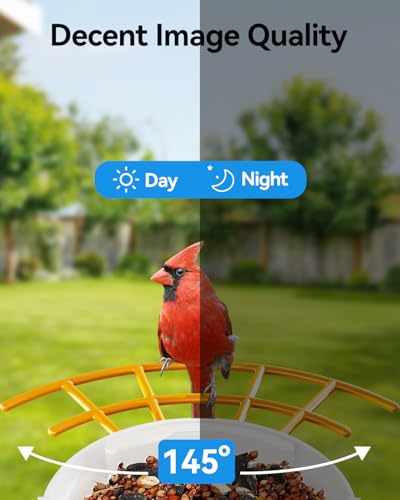 Howiray Smart Bird Feeder with Camera, Wild Bird Watching Camera with AI Identify-Auto Capture Bird Videos & Motion Detection | Bird Feeder Camera with Solar Power-Gift for Bird Lover Watching Birds