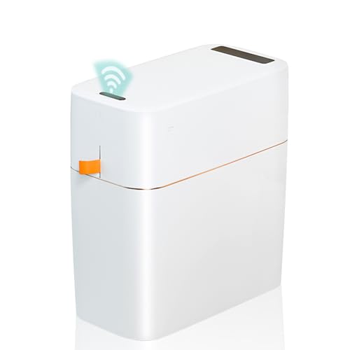 YEEFIGRO Automatic Trash Can, Bathroom Trash Cans 15 Liter / 4 Gallon Slim Smart Trash Bin with Lid, Touchless Rechargeable Garbage Can, Waterproof Trash Can for Office, Bedroom, Living Room