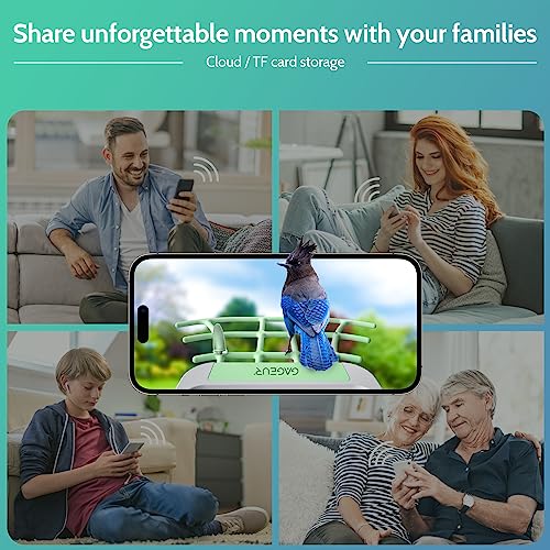 GAGEUR Bird Feeder with Camera, Smart Bird Feeder Camera with Solar Panel, AI Identify Bird Species Auto Capture Bird Videos & Instant Notifications, Ideal Gift for Bird Lover