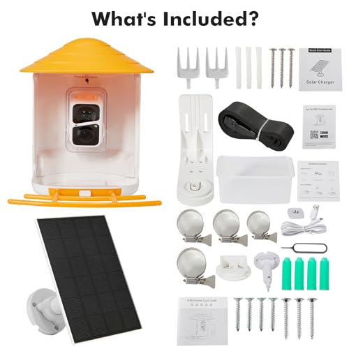 AKQFZHQ Smart Bird Feeder with Camera - Auto Capture and Intelligent Recognition - bird buddy with Real-Time SMS Notifications - Two-Way Voice Calls -hummingbird feeders with camera for outdoors
