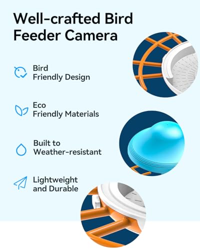 Howiray Smart Bird Feeder with Camera, Wild Bird Watching Camera with AI Identify-Auto Capture Bird Videos & Motion Detection | Bird Feeder Camera with Solar Power-Gift for Bird Lover Watching Birds