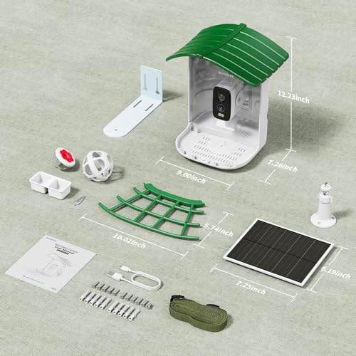 SEHMUA Bird Feeder with Camera, HD Bird Watching Camera with 1 Year Trial AI Identify, 4 DIY Add-ons, Bird House with Solar Panel for Outdoor, Auto Record Bird Videos, Suitable Option for Bird Lovers
