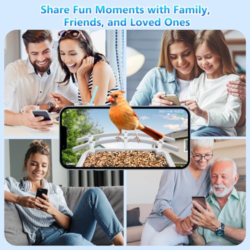 Bird Feeder with Camera Solar Powered, Outdoor Smart Bird Feeder, 4 MP HD Auto Capture Bird Videos, Real Time Views and Notifications, Ideal Gift for Christmas