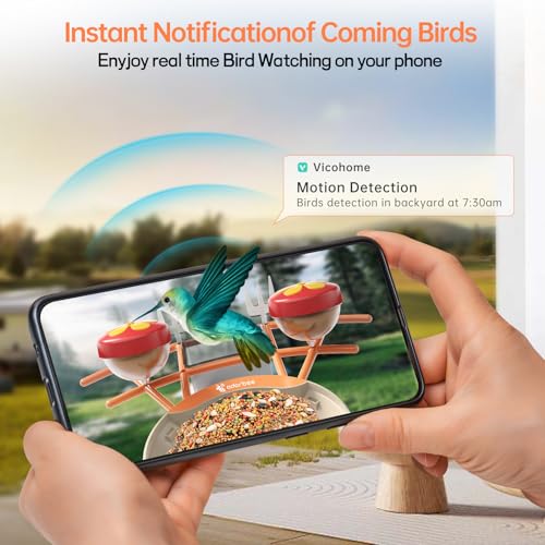 Adorbee Smart Bird Feeder with Camera: Solar Powered 1080P WiFi Wireless Outdoor Bird Watcher - Motion activated Auto AI Identify Capture Image Video - Ideal Gift for Bird Lovers and Wildlife Watching