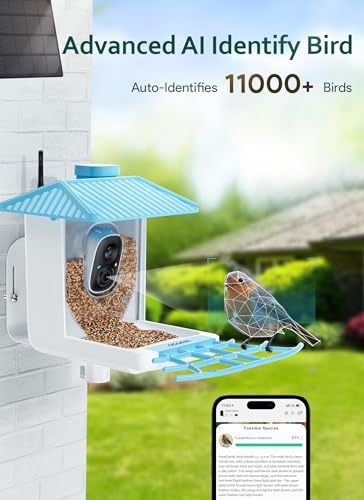 Osoeri Smart Bird Feeder with Camera, 1080P HD AI Identify Wild Bird Watching Camera, Auto Capture Bird Videos & Motion Detection, DIY Add-ons & Hummingbird Feeder, Bird Camera Gift for Bird Lover