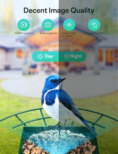 Osoeri Bird Feeder with Camera, Smart Bird Feeder Camera with AI Identify, Auto Capture Bird Videos & Motion Detection, Ideal Gift for Bird lovers
