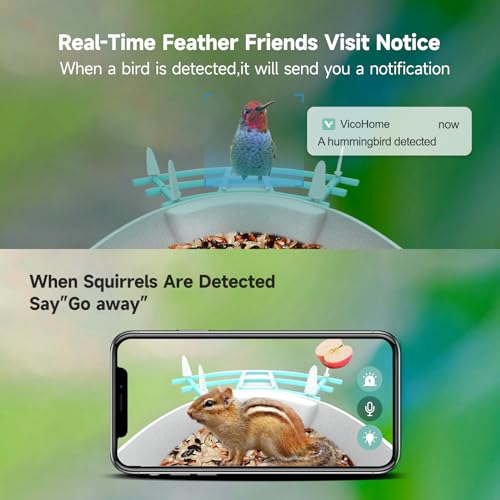 Gyozol Smart Bird Feeder with Camera, AI Identify Bird Breed, Solar-Powered WiFi 1080P Live Camera, Auto Capture Backyard Garden Bird Watching, Motion Detection, Cloud and SD Card Storage, Blue