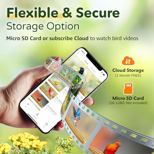 Bilantan BirdHi Mag- Metal Smart Bird Feeder with Camera Solar Powered, Lifetime Free AI Bird Feeder Camera 2.5K Motion Activated, Wireless Live Video Bird Feeder Wireless for Outdoors Pole Mount