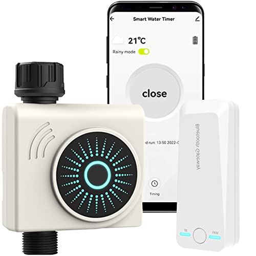 CROSOFMI Water Timer, Smart Sprinkler Timer for Garden, Hose Faucet Watering Timer with WiFi Hub, Wireless Remote APP Control Irrigation System, Water Flow Meter for Garden Lawn Watering