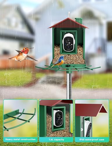 Osoeri Bird Feeder with Camera, Smart Bird Feeder Camera with AI Identify, Auto Capture Bird Videos & Motion Detection, Ideal Gift for Bird lovers