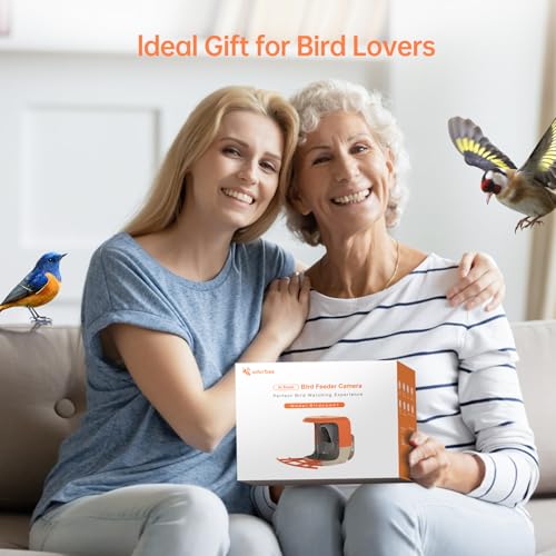 Adorbee Smart Bird Feeder with Camera: Solar Powered 1080P WiFi Wireless Outdoor Bird Watcher - Motion activated Auto AI Identify Capture Image Video - Ideal Gift for Bird Lovers and Wildlife Watching