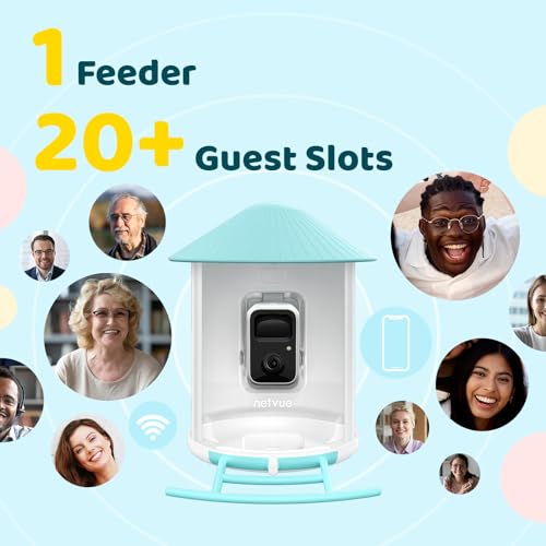 NETVUE Birdfy® AI Smart Bird Feeder with Camera Solar Powered, Lifetime AI Auto Capture Each Bird Come & Identify 6000+ Bird Species, Cloud Store Bird Videos & Birdwatching On Live, Ideal Gift (Blue)