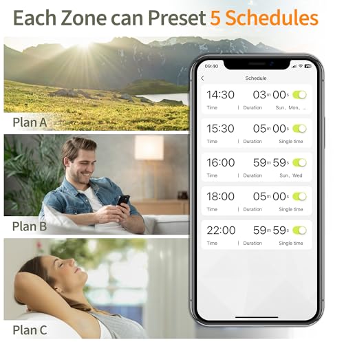 Diivoo WiFi Sprinkler Timer 2 Zone, Smart Water Hose Timer Compatible with Alexa and Google, Remote Control Irrigation Timer, Automatic Manual Watering, Rain Delay, for Garden, Yards and Lawns