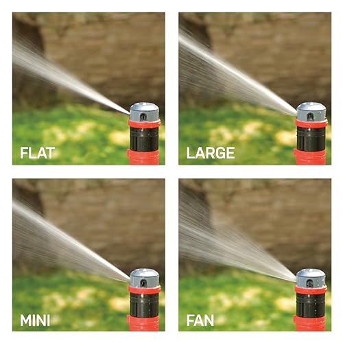 Eden 94146 4-Pattern Rotary Gear Drive Sprinkler with Step Spike Gear Drive, Heavy Duty, Gardening Watering System, Garden&Lawns, Multi Pattern, Coverage up to 4869sq.ft