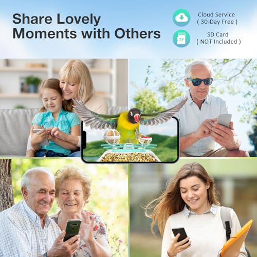 Farmice Bird Feeder with Camera, Smart Bird Feeder Camera with AI Recognition, Capture Birds Video and Notify, Solar Powered Bird Camera Feeder for outside