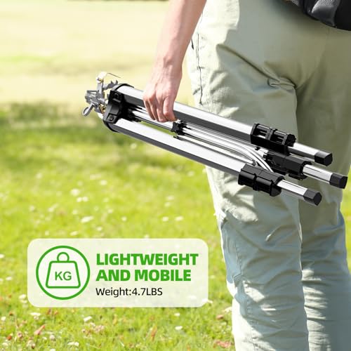 SPECILITE Impact Sprinkler on Tripod Base, 360° Rotating Brass Metal Pulsating Telescoping Sprinkler, 50" Heavy Duty Irrigation for Large Area, Yard, Lawn, Waters up to 90ft, Covering up to 6360sqft