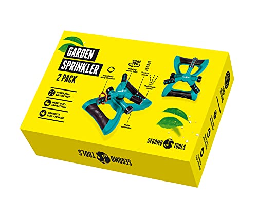 Segomo Tools 2 Pack 360 Degree Automatic Rotating Garden Sprinkler | Lawn Sprinkler | Yard Sprinkler | Lawn Watering Sprinkler | Sprinklers for Yard | Rotating Sprinklers for Yard