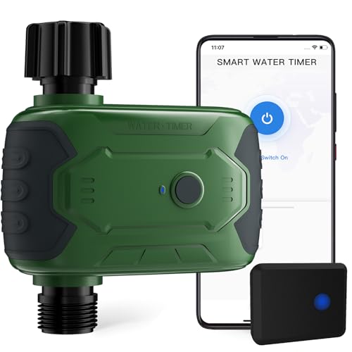 Sprinkler Timer for Garden Hose, Edicc Smart Hose Timer for Watering, APP Control, Weather-Based Automatic Rain Delay, Single Outlet Water Timer for Outdoor Hose, Lawn, Yard