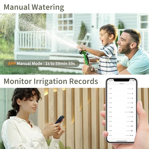 Diivoo WiFi Sprinkler Timer 2 Zone, Smart Water Hose Timer Compatible with Alexa and Google, Remote Control Irrigation Timer, Automatic Manual Watering, Rain Delay, for Garden, Yards and Lawns