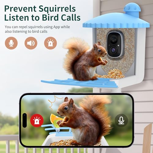 Twesync Smart Bird Feeder with Camera Solar Powered, 1080P HD AI Identify Wild Bird Feeder Camera 5000mAh, Auto Capture Bird Videos & Instant Notifications, Ideal Gift for Bird Lover