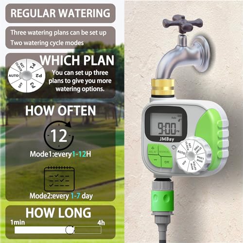 Sprinkler Timer Water Timer for Garden Hose,Smart hose Timer Programmable Auto Irrigation System for Yard & Greenhouse, Waterproof Digital Sprinkler Controller with Pure Brass Inlet for Lawn