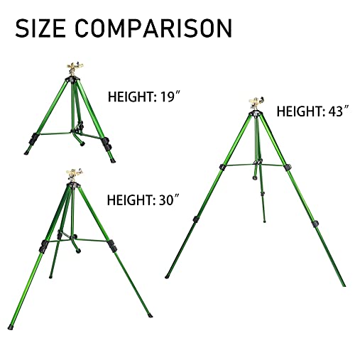 Hourleey Extra Tall Lawn Sprinklers, Tripod Sprinkler with Brass Sprinkler Head for Large Area Garden (2)