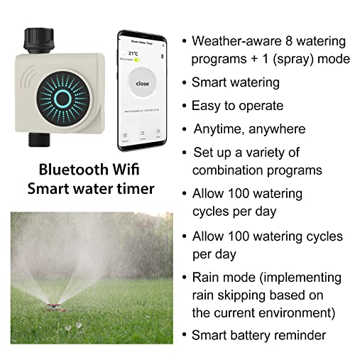 CROSOFMI Water Timer, Smart Sprinkler Timer for Garden, Hose Faucet Watering Timer with WiFi Hub, Wireless Remote APP Control Irrigation System, Water Flow Meter for Garden Lawn Watering
