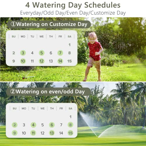 WiFi Sprinkler Timer 2 Zone, Diivoo Programmable Water Hose Timer 2 Outlet for Garden, Automatic Irrigation Timer IP54 with Rain Delay/Manual/Auto Mode, Outdoor Hose Timer Controller for Lawn, Yard