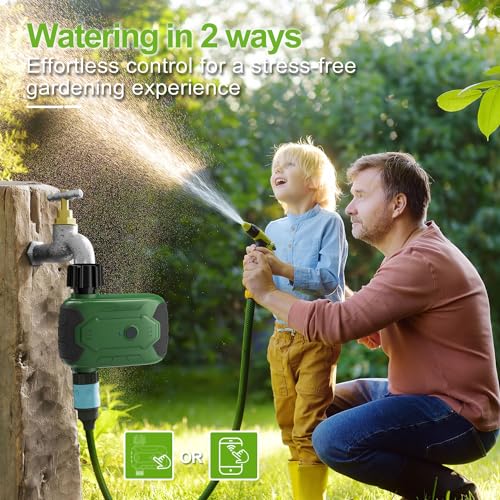 Sprinkler Timer for Garden Hose, Edicc Smart Hose Timer for Watering, APP Control, Weather-Based Automatic Rain Delay, Single Outlet Water Timer for Outdoor Hose, Lawn, Yard