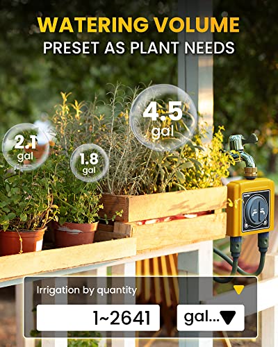 RAINPOINT Sprinkler Timer WiFi Water Timer with Brass Inlet, 2 Outlets Smart Hose Timer,Automatic Irrigation System Controller, APP & Voice Control, Irrigation by Weather/Quantity/Soil Moisture