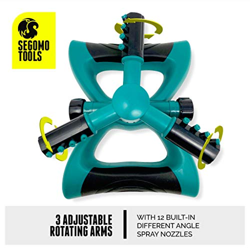 Segomo Tools 2 Pack 360 Degree Automatic Rotating Garden Sprinkler | Lawn Sprinkler | Yard Sprinkler | Lawn Watering Sprinkler | Sprinklers for Yard | Rotating Sprinklers for Yard