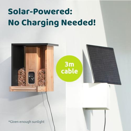 NETVUE Birdfy® AI Smart Bird Feeder Camera Solar Powered, Lifetime AI Identify 6000+ Bird Species & Motion Detection, Eco-friendly & Renewable Upgraded Bamboo Wood Bird Feeder Camera, Ideal Present